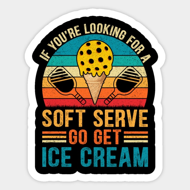 Soft Serve Go Get Ice Cream Pickleball Sticker by catador design